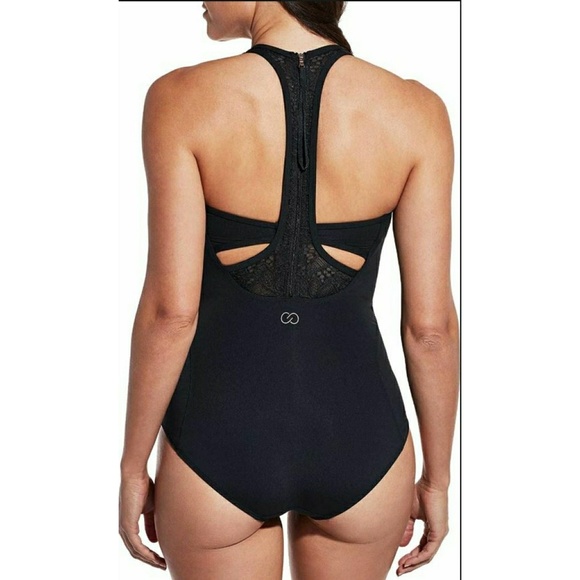 CALIA by Carrie Underwood Other - Calia Lace Pieced Zip Up One Piece Swimsuit